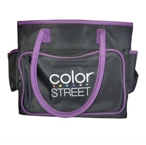 Color Street Black and Purple Tote with Structured Design